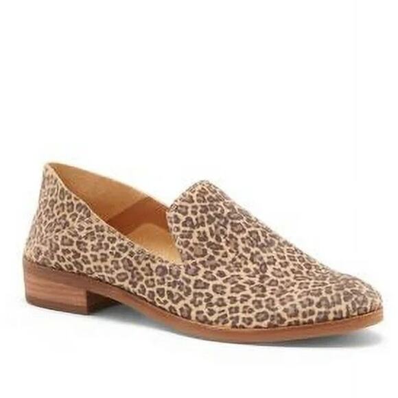 Lucky Brand Cahill Flat Leopard Loafers Shoes Size 7 Suede Animal Print - Picture 1 of 7